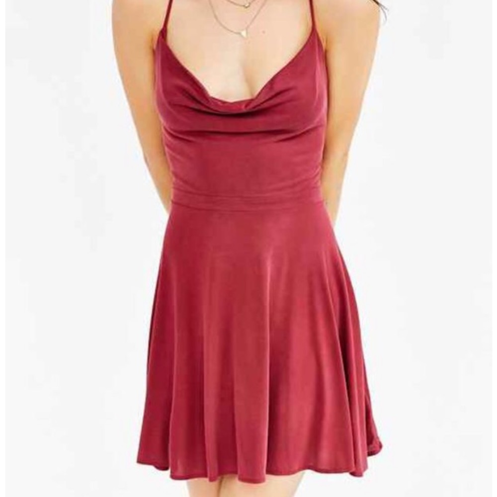 Silence + Noise Amie Cowl-Neck Waisted Dress
